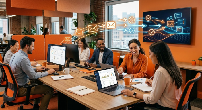 Notifications and follow-up automation visual